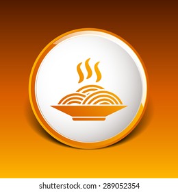 Single black silhouette vector icon bowl with ramen.