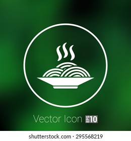 Single black silhouette vector icon bowl with ramen.