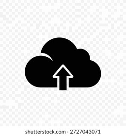 Um único ícone de vetor preto e branco de armazenamento em nuvem, design plano mínimo