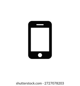 Solo icono de Vector blanco y negro del teléfono móvil