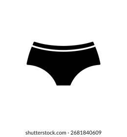 Single black women's underpants displayed against a crisp white backdrop. Elastic waistband detailing visible. The style is simple, streamlined and emphasizes comfort.