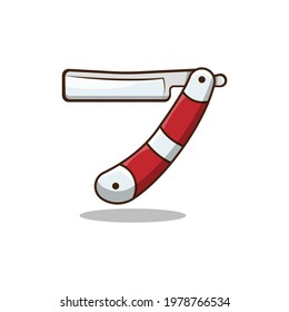 Single blade razor illlustration vector graphic flat design 
eps 10 file editable perfect for business ads barbershop
size artboar 3000x3000 pixel