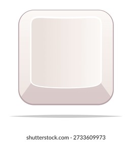 Single blank keyboard key vector isolated illustration