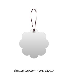 Etiqueta única en blanco con hilo de discusión aislado en fondo blanco Ilustración vectorial