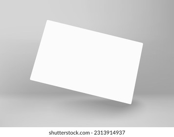 Single blank white business cards. 3d vector mockup for branding