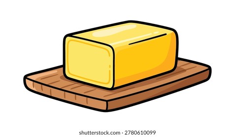 A single block of yellow butter