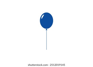 Solo globo azul flotando sobre un fondo blanco, diseño simple y mínimo perfecto para celebraciones.