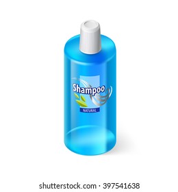 Single Blue Bottle of Shampoo with Lable
