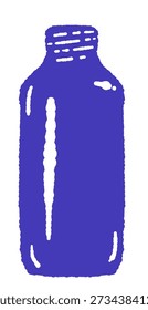 Single Blue Essential Oil Bottle Watercolor Vector