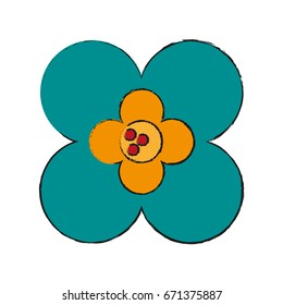 single blue flower icon image 