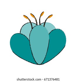 single blue flower icon image 