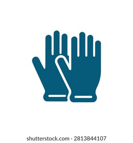Single blue glove with thumb raised isolated on transparent background