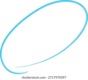 Elipse de círculo de forma ovalada dibujada a mano azul
