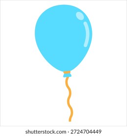 Ilustração de vetor de balão de hélio azul único