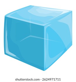 Un solo cubo de hielo azul se está congelando, haciendo una forma cuadrada fría