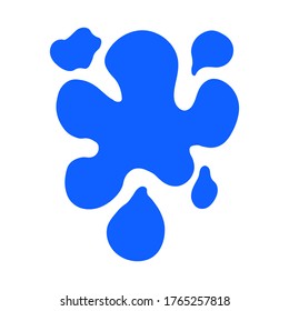 Una sola mancha de pintura azul. Splash sobre un fondo blanco.