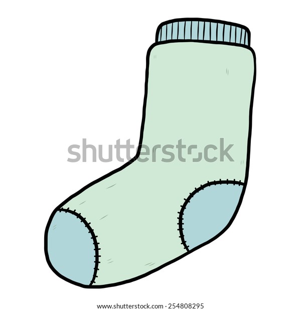 Single Blue Sock Cartoon Vector Illustration Stock Vector (Royalty Free ...