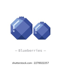 Ilustración de diseño plano geométrico abstracto de arándanos únicos. Elementos simples de interfaz creativa de fruta saludable para el logotipo de icono de aplicación ui ux banner web aislado en fondo blanco, sin gradientes
