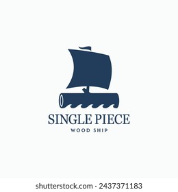 Single boat ship boat logo design concept. Creative boat icon vector illustration