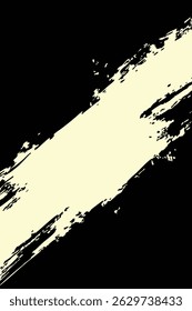 Single bold cream colored brush stroke on a black background. Minimalist, modern, and impactful vector element for various designs.
