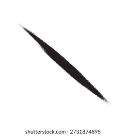 Un solo trazo de pincel diagonal negro, atrevido y texturizado crea un elemento visual llamativo contra un fondo blanco limpio, evocando una sensación de expresión artística y energía cruda.