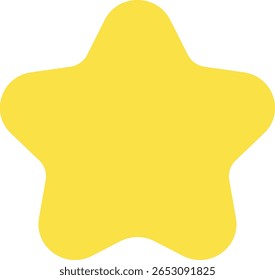Estrela amarela única em negrito com bordos arredondados, adequada como símbolo de destaque em temas de ilustração islâmicos, festivos ou educacionais.

