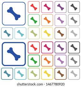 Single bone color flat icons in rounded square frames. Thin and thick versions included.