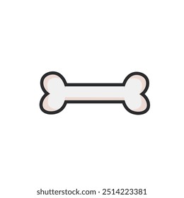 single bone in outline flat vector design