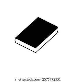 Single book icon with black design on a white background.