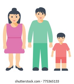 
The single born kid is standing with his parents 
