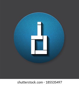 Single bottle icon on the gray background