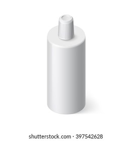 Single Bottle of Shampoo in Isometric Style on White