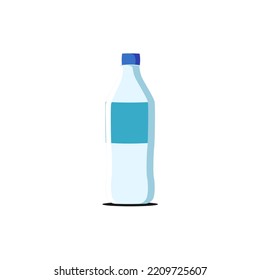 Single Bottle Vector blue color with shadow for advertising no label