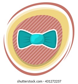 Single bow colorful icon
