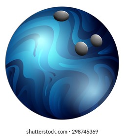 Single bowling ball with blue pattern