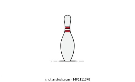 Single Bowling Pin Flat Design Vector Stock Vector (Royalty Free ...