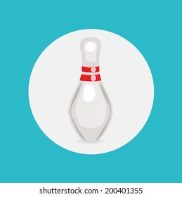 single bowling pin flat design