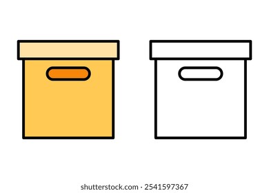 Single box icon object cartoon, sticker flat vector