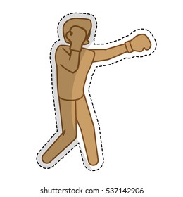 single boxer boxing icon image vector illustration design 