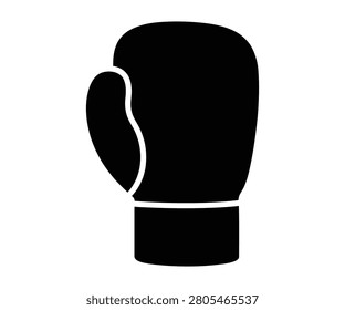 Single boxing glove side view vector icon. Sports tournament, boxing training and protective fighter equipment symbol.