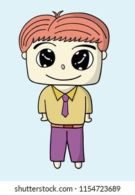 Single Boy cute character design illustration