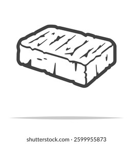 Single brick outline icon transparent vector isolated