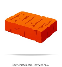 Single brick vector isolated illustration