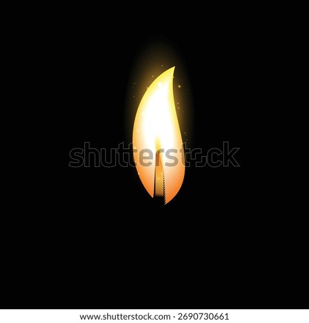 A single bright candle flame burns steadily in complete darkness