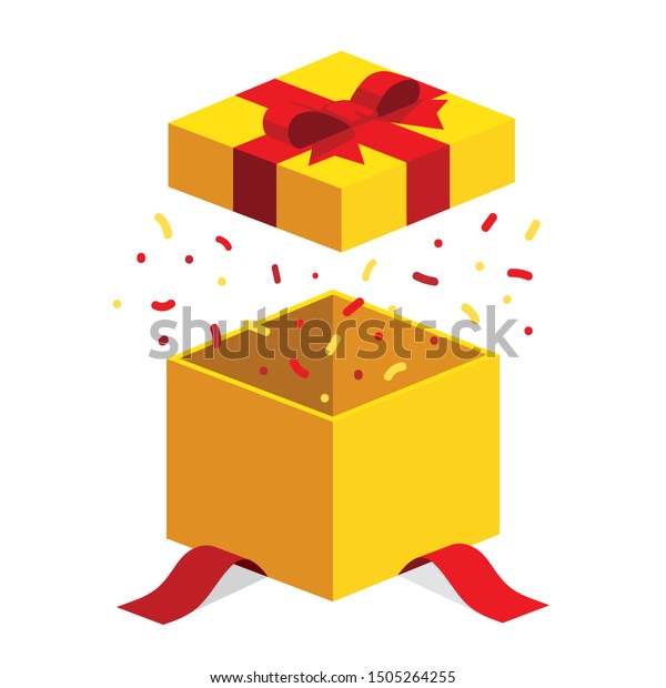 Download Single Bright Yellow Open Giftbox Present Stock Vector Royalty Free 1505264255 Yellowimages Mockups