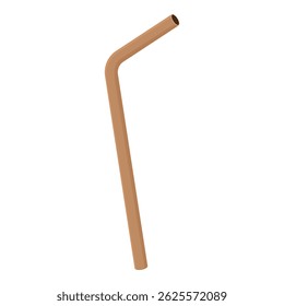 Single brown drinking straw is angled to the right, providing a modern and eco friendly way to enjoy beverages