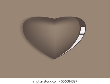 Single brown heart background
