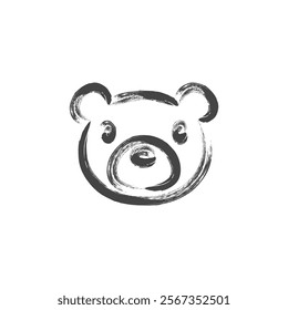 Single brush animal icon bear