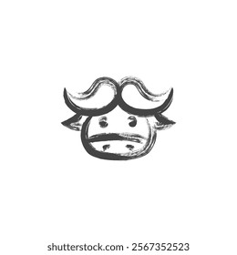 Single brush animal icon buffalo