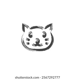 Single brush animal icon cat